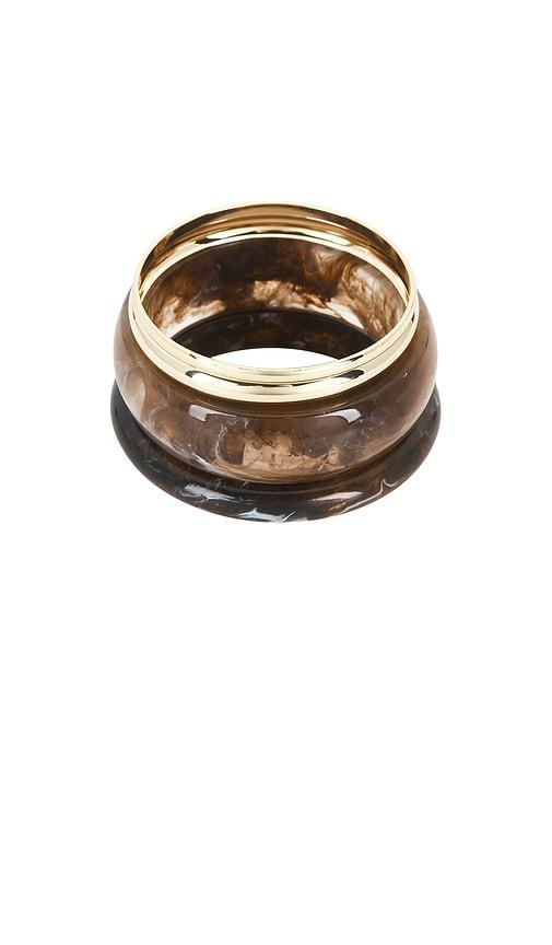 8 other reasons mira bangle stack in brown.