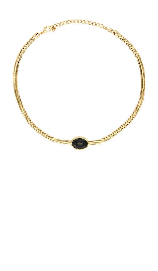 8 other reasons necklace with stone detail in black.