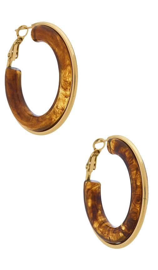 8 other reasons resin hoop earrings in brown.
