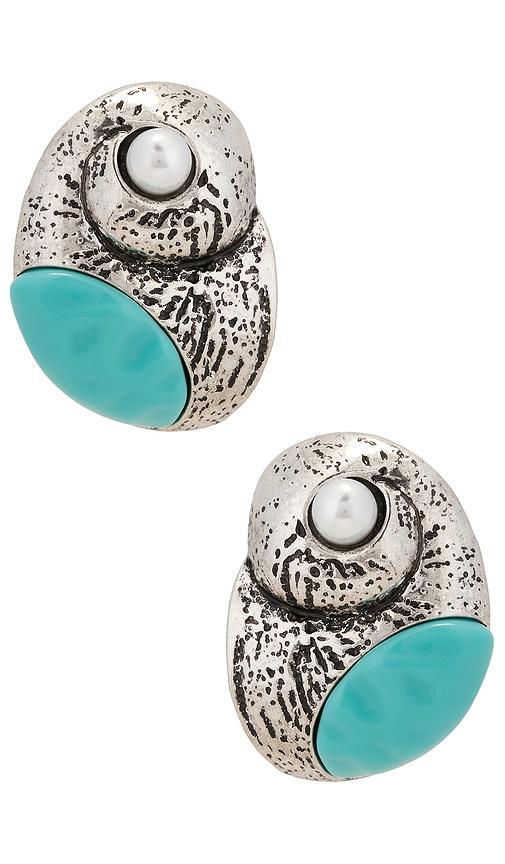 8 other reasons salty stud earrings in metallic silver.