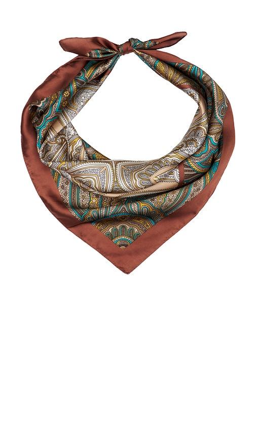 8 other reasons satin scarf in brown.