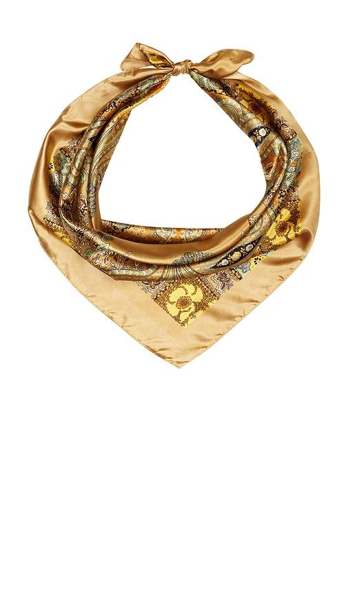 8 other reasons silky satin scarf in metallic gold.