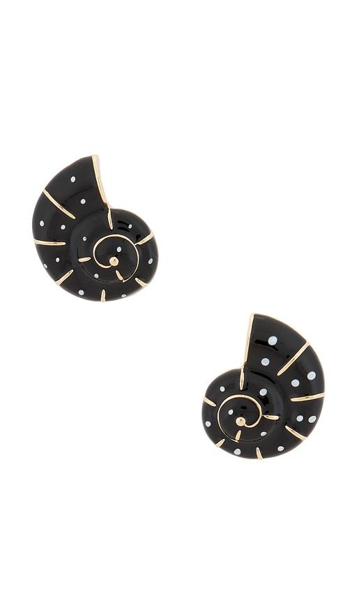 8 other reasons spiral shell stud earrings in black.