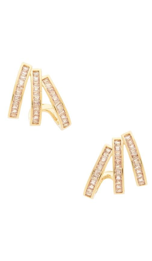 8 other reasons stacked arc earring in metallic gold.