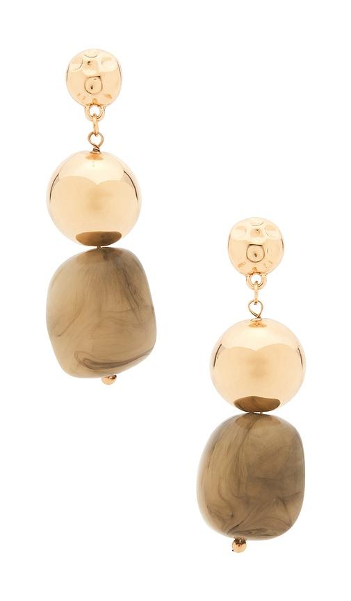 8 other reasons stone drop earrings in metallic gold,grey.