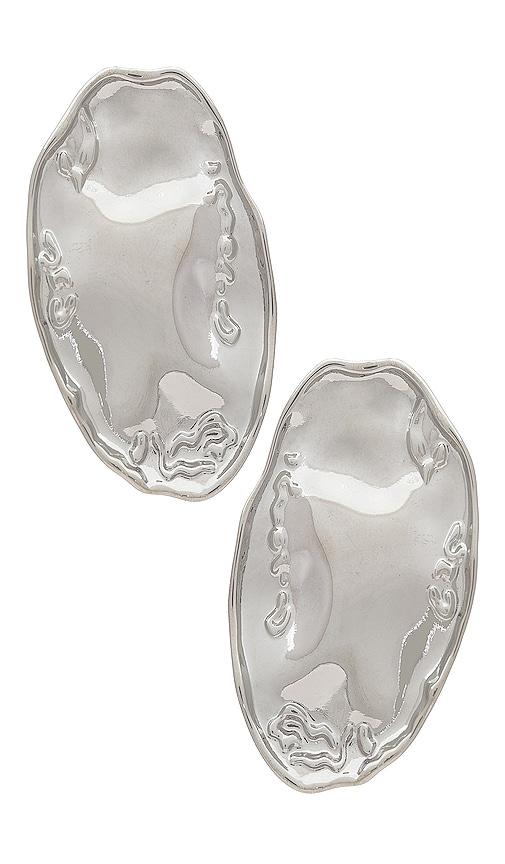 8 other reasons stud earring in metallic silver.