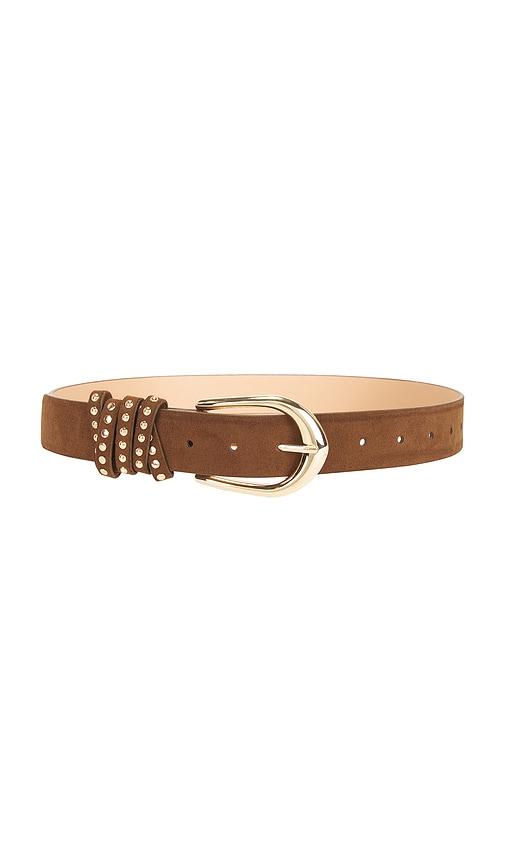 8 other reasons suede stud detail belt in brown.