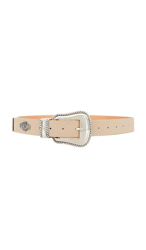 8 other reasons taupe belt with silver detail in taupe.