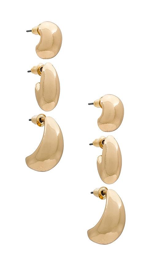 8 other reasons teardrop hoop set in metallic gold.