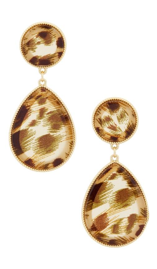 8 other reasons teardrop pendant earrings in brown.