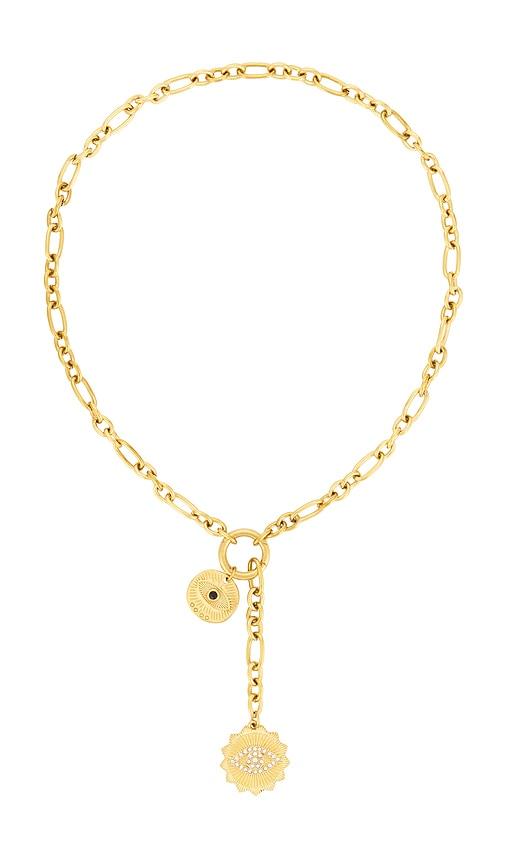 8 other reasons third eye lariat in metallic gold.