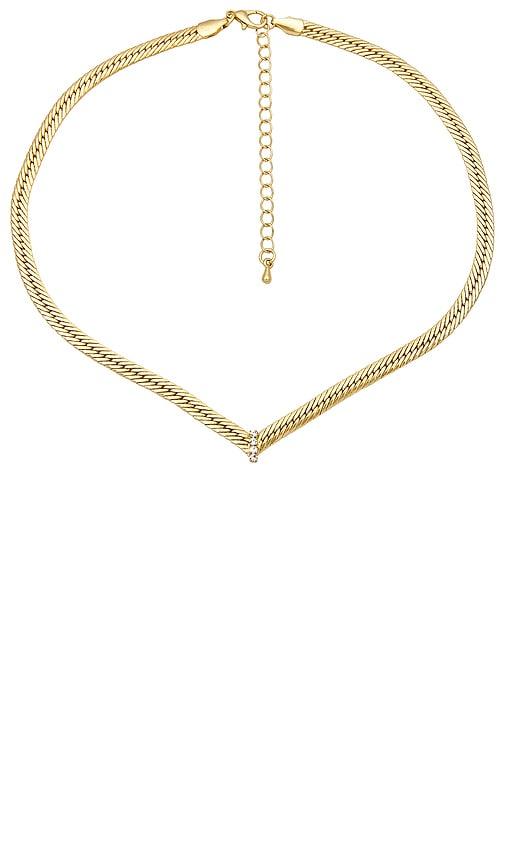 8 other reasons v necklace in metallic gold.