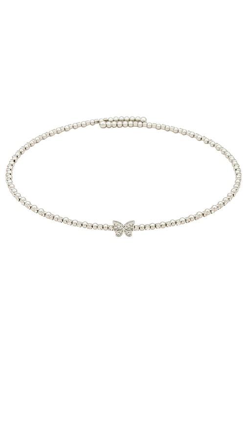 8 other reasons year 3000 choker in metallic silver.