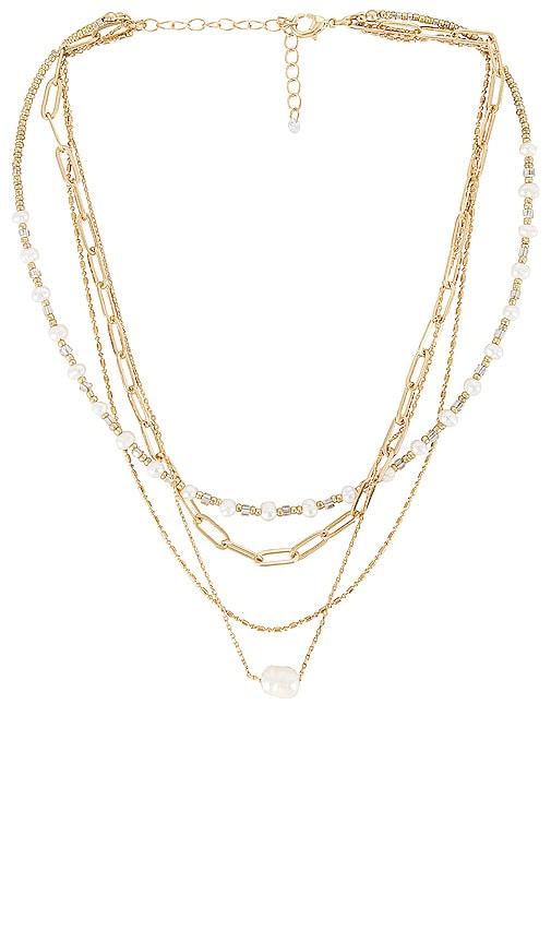 8 other reasons zoe necklace in metallic gold.