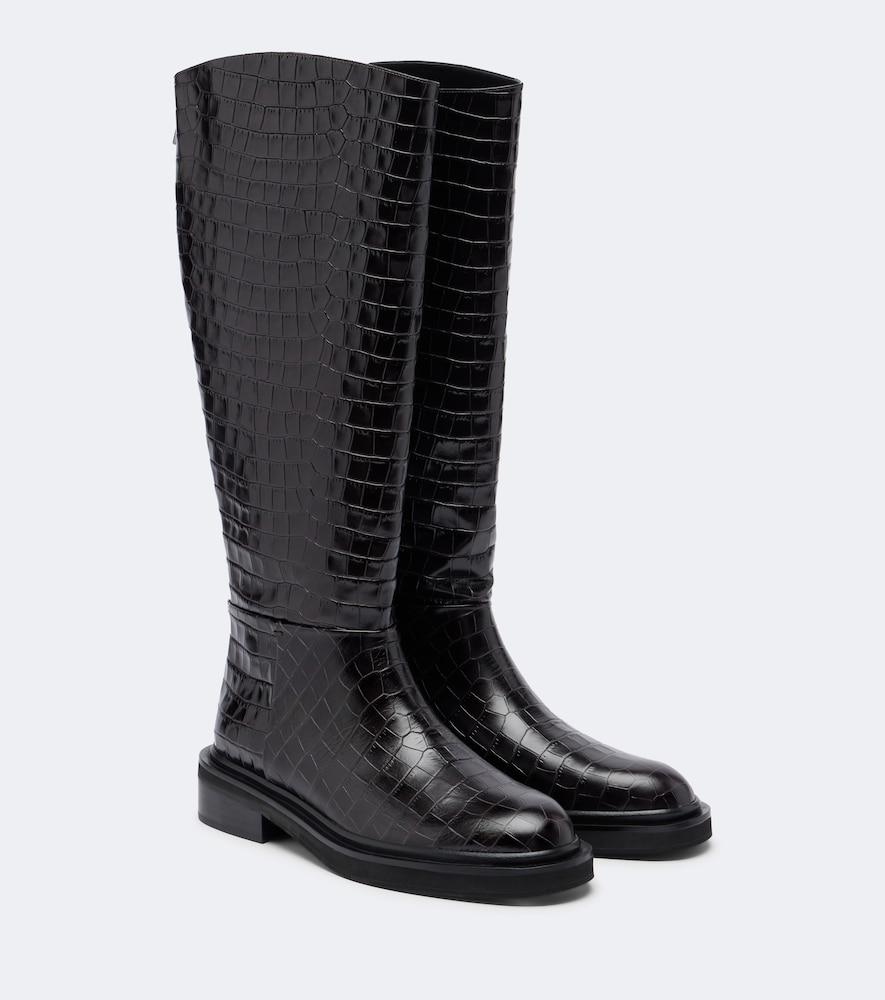 a. emery jude croc-effect leather knee-high boots