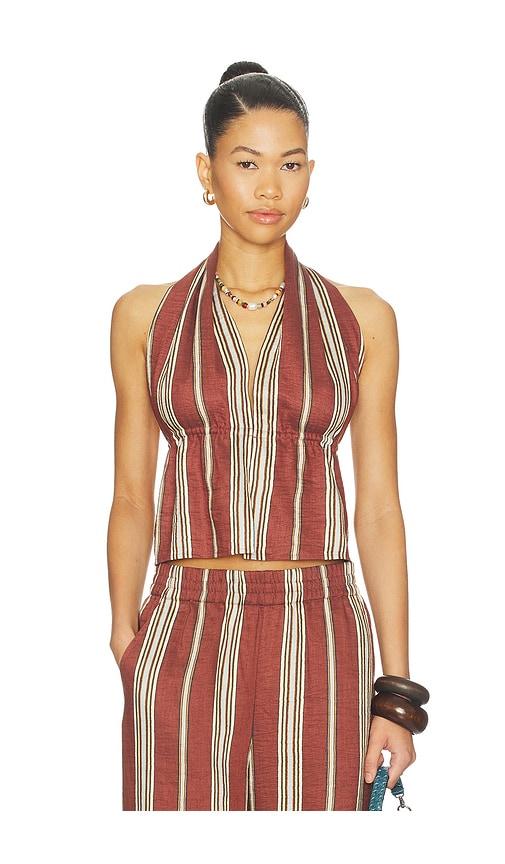 a.l.c. kaia top in rust,cream. - size s (also in xs)