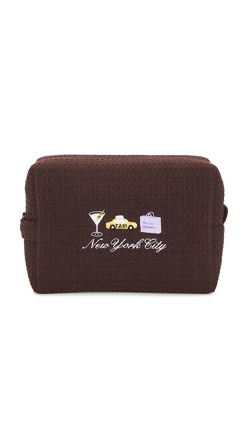 abbode new york city waffle pouch in chocolate.