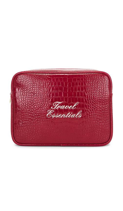 abbode travel essentials croc pouch in red.