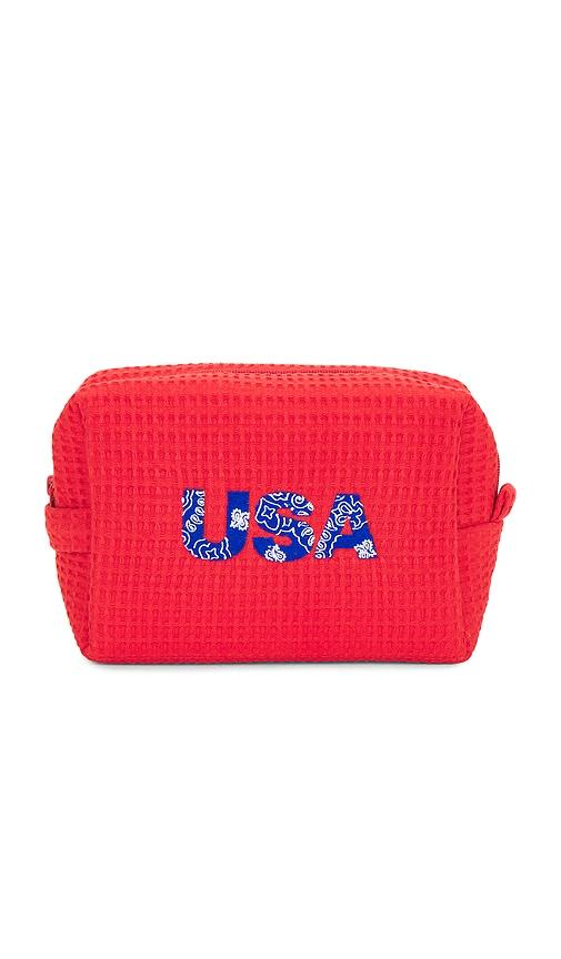 abbode usa waffle pouch in cherry.