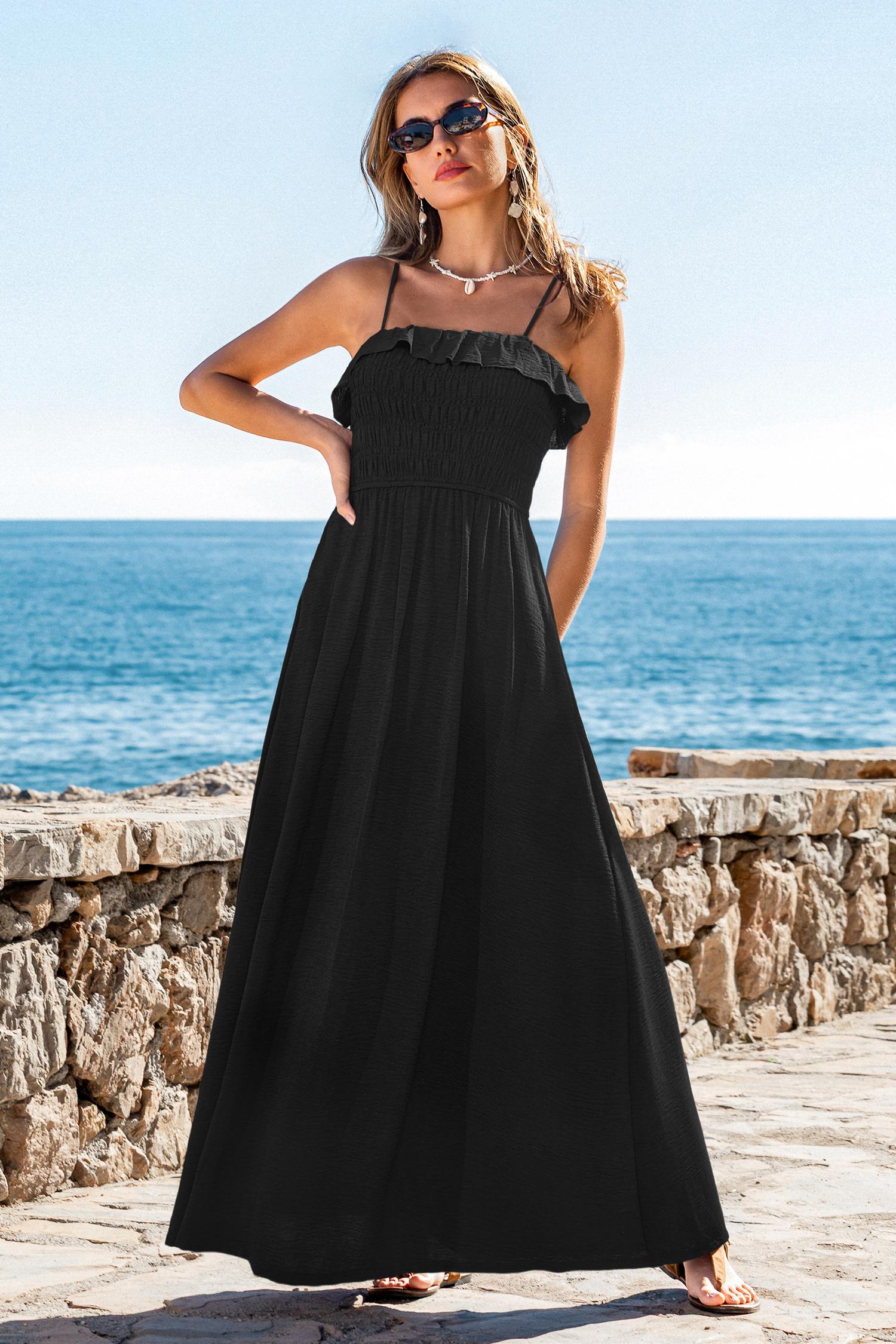 abundance black maxi dress - m