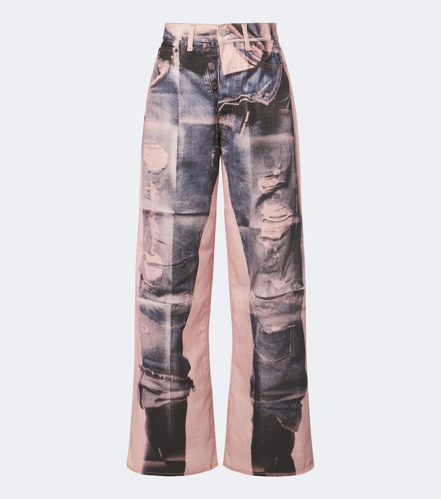 acne studios 1981 trompe l'ail wide-leg jeans