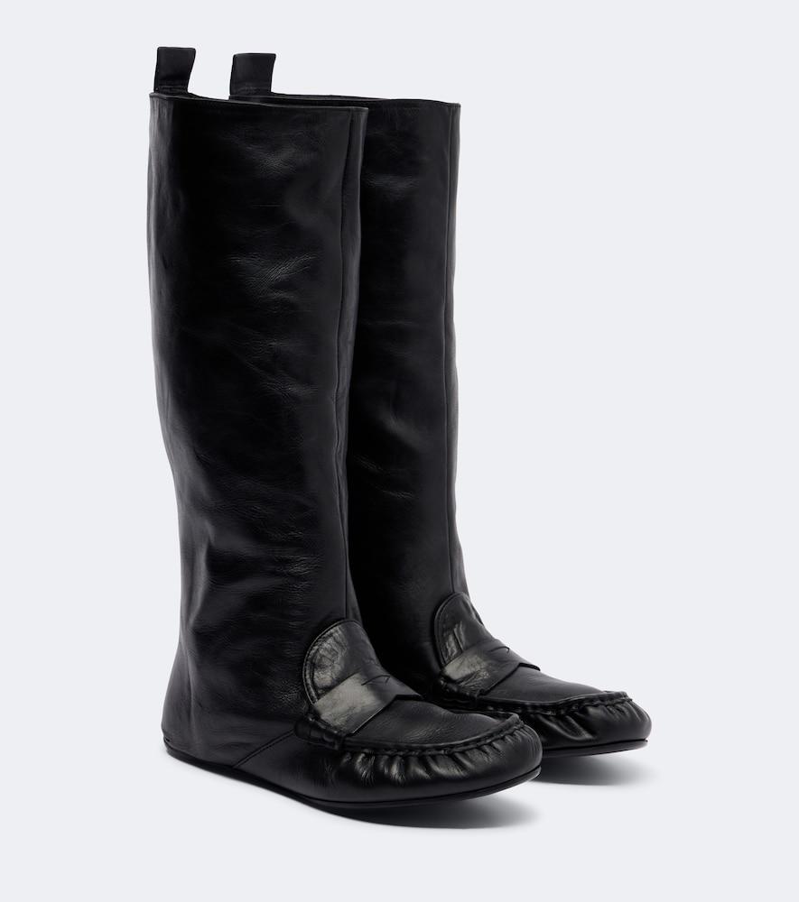 acne studios bojan leather knee-high boots