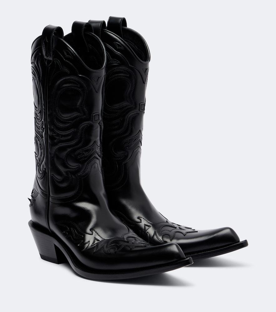 acne studios bouni leather cowboy boots