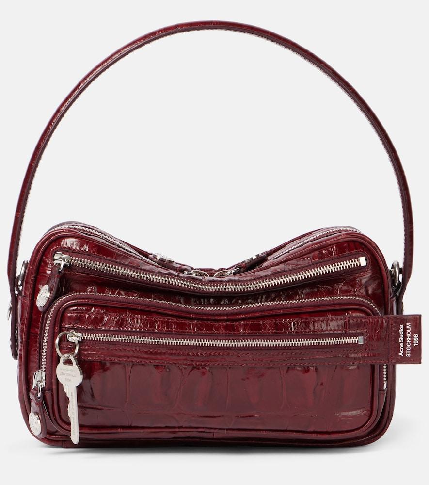 acne studios camero croc-effect leather shoulder bag