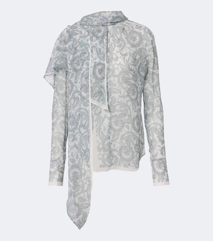 acne studios caped paisley silk crêpe blouse