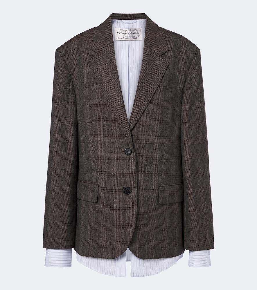 acne studios checked wool-blend blazer
