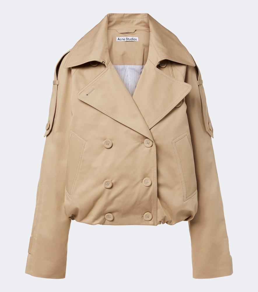 acne studios cropped cotton twill trench coat
