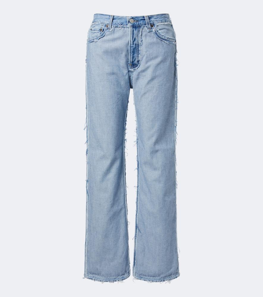 acne studios distressed straight-leg jeans