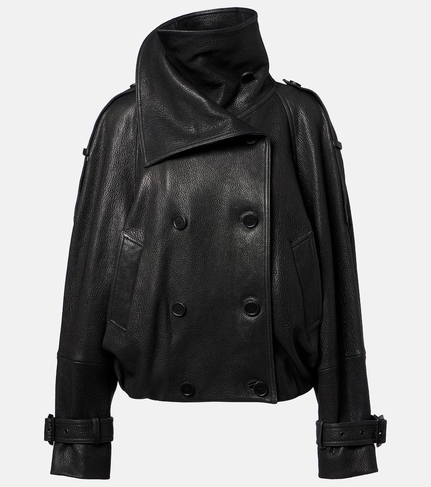acne studios double-breasted leather jacket