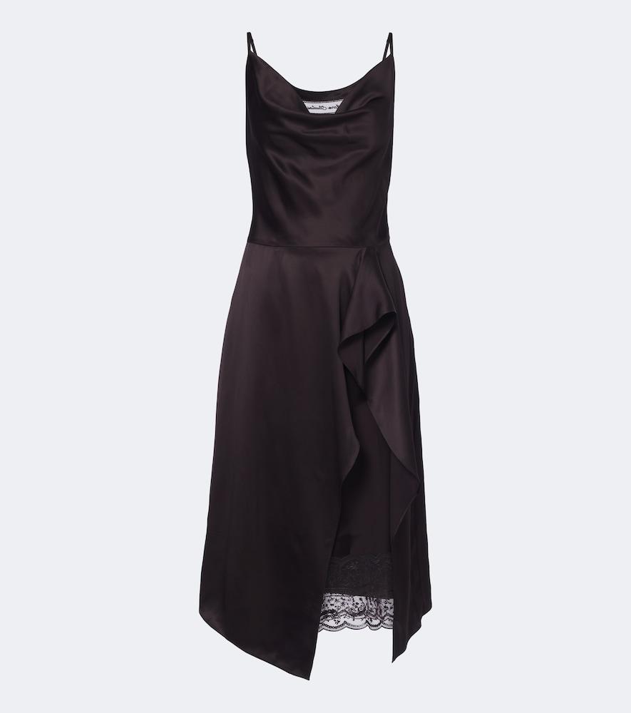 acne studios lace-trimmed satin slip dress