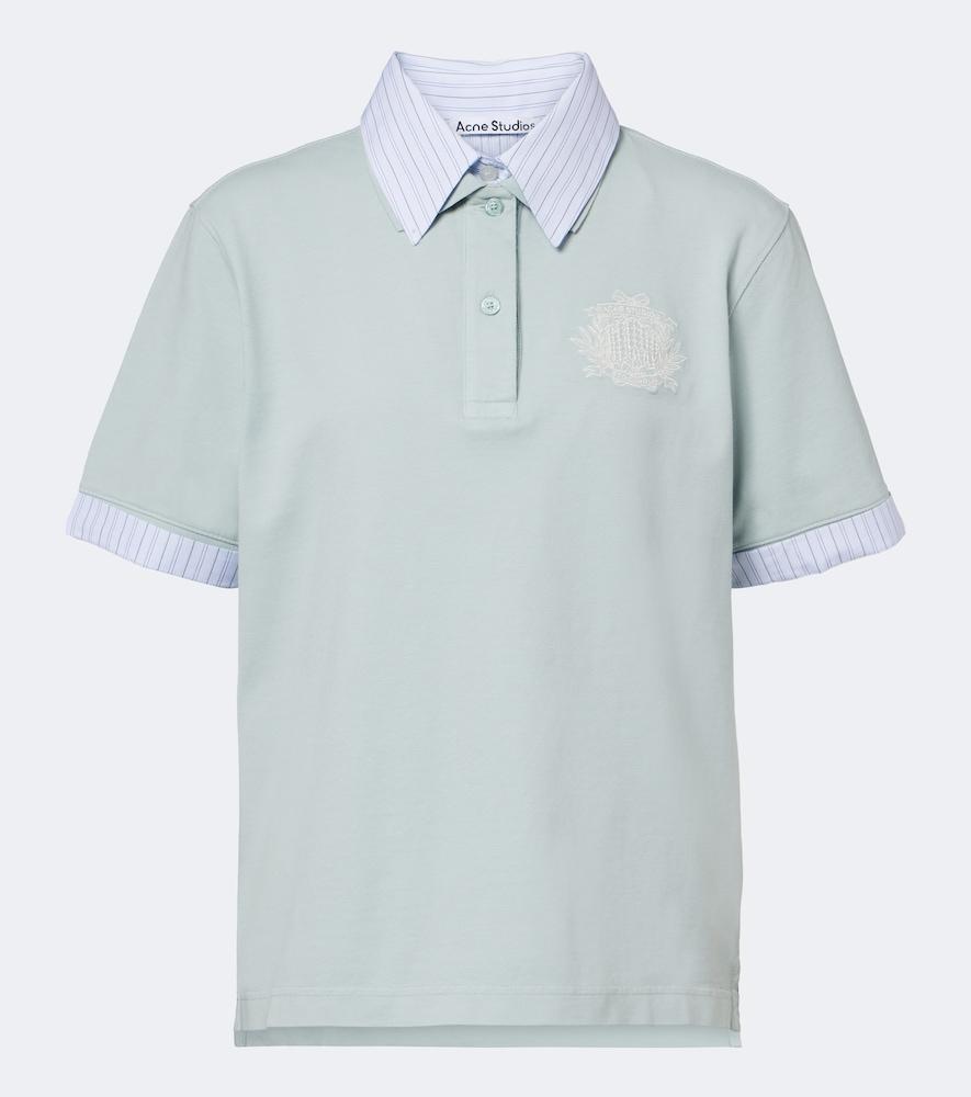 acne studios layered cotton-blend piqué polo shirt