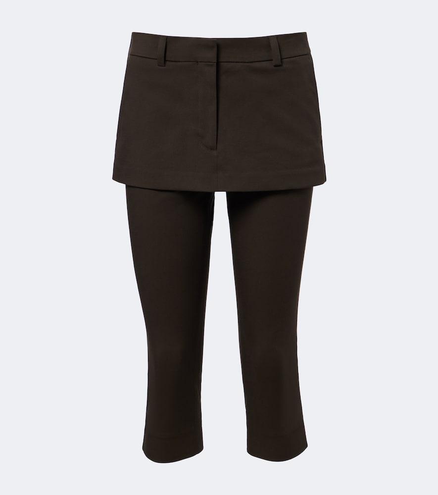 acne studios layered cotton capri pants