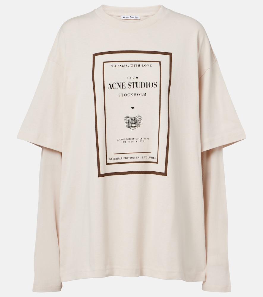 acne studios layered logo cotton jersey t-shirt
