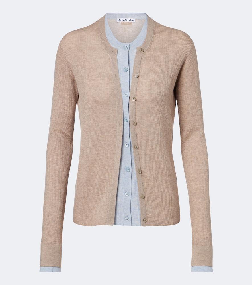 acne studios layered silk and wool cardigan