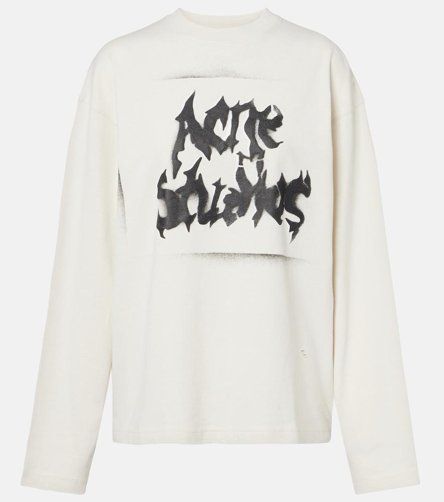 acne studios logo cotton-blend jersey sweatshirt