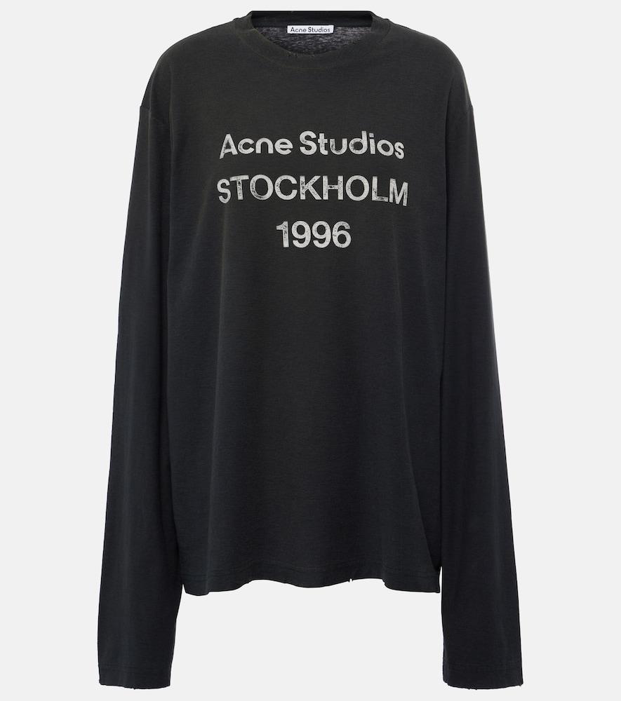 acne studios logo cotton-blend t-shirt