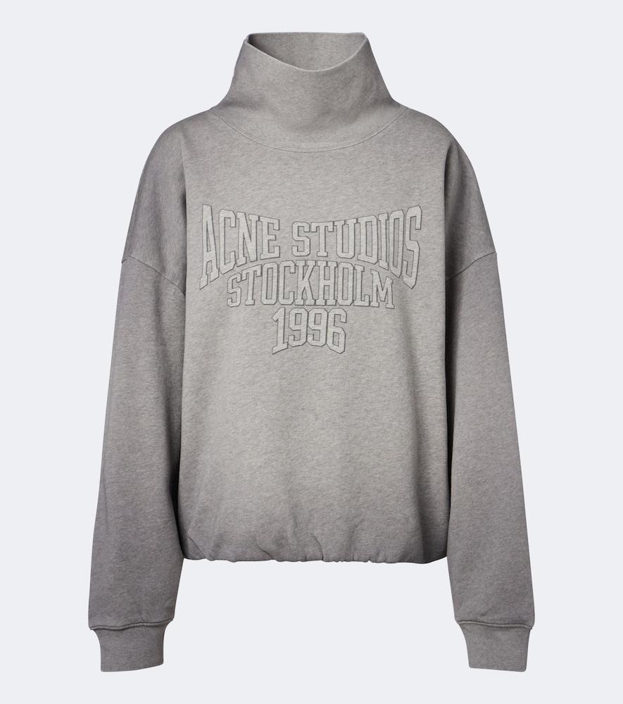 acne studios logo cotton fleece sweatshirt