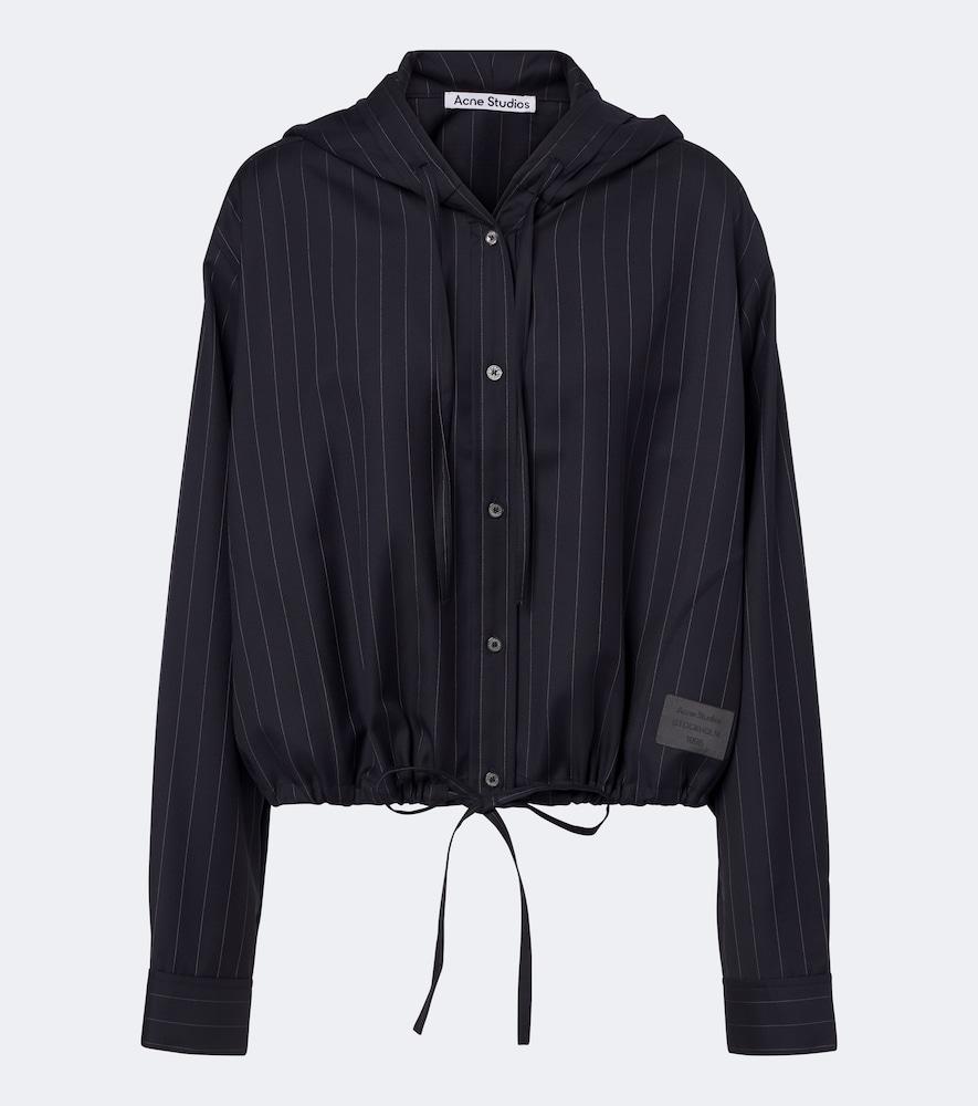 acne studios pinstripe hooded wool jacket