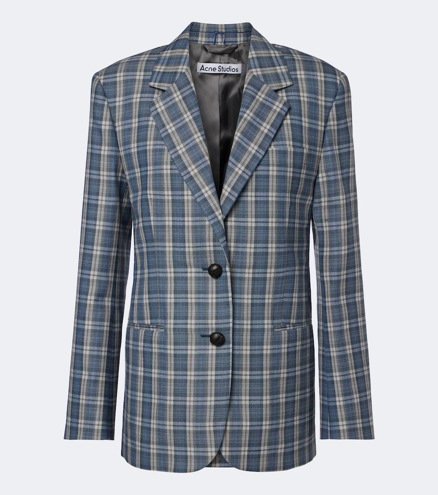 acne studios plaid wool mouliné blazer