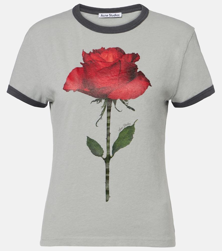 acne studios printed cotton-blend t-shirt