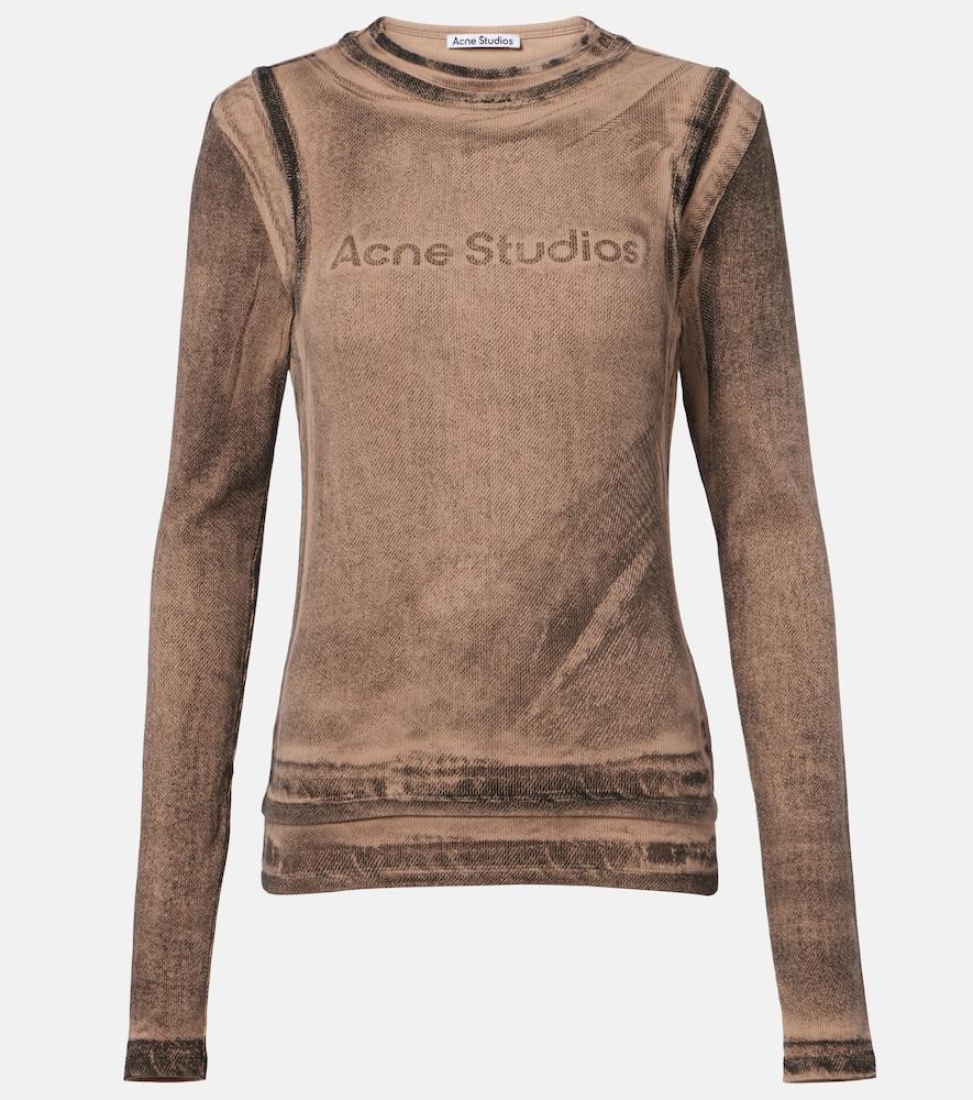 acne studios printed cotton-blend t-shirt