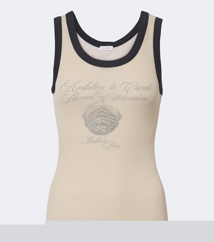 acne studios printed ribbed-knit tank top