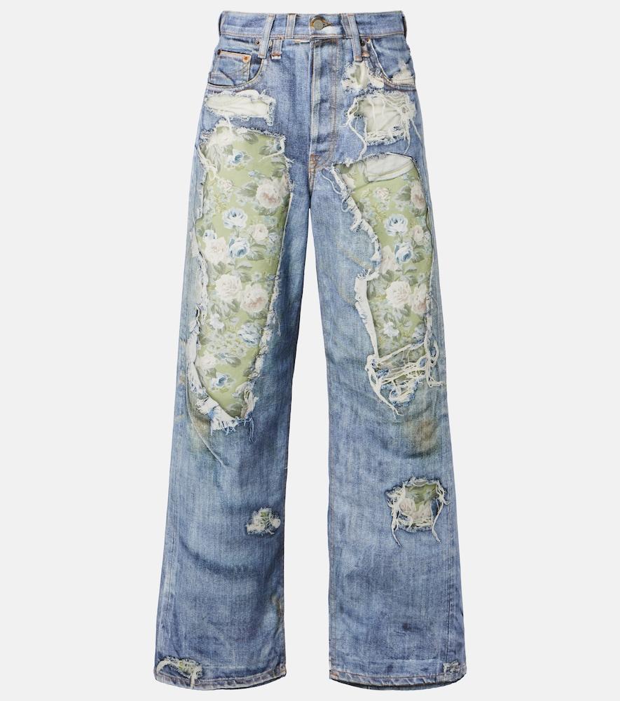 acne studios printed wide-leg jeans