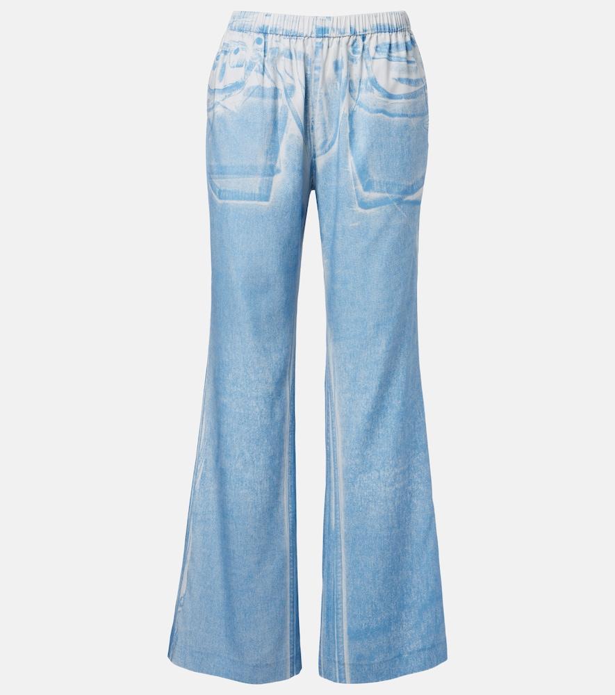 acne studios printed wide-leg pants