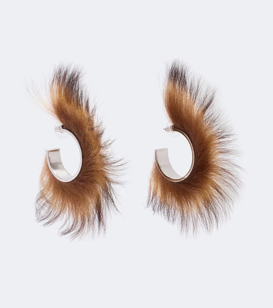 acne studios shearling hoop earrings