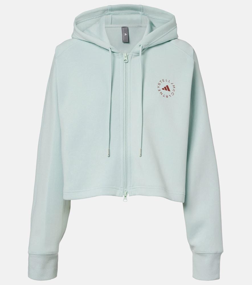 adidas by stella mccartney asmc cro cotton-blend jersey hoodie